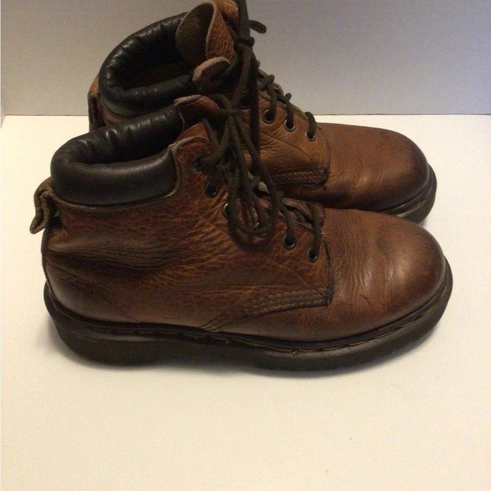 Dr Martens Brown Leather Lace Up Ankle Boots Mens Size 8‎
